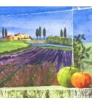 SERVIETTE CHAMPS DE LAVANDE ET MELONS