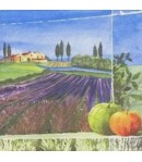 SERVIETTE CHAMPS DE LAVANDE ET MELONS