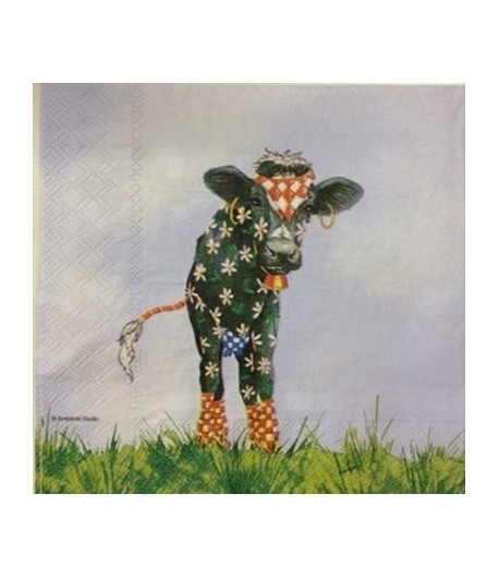 SERVIETTE VACHES ART DECO