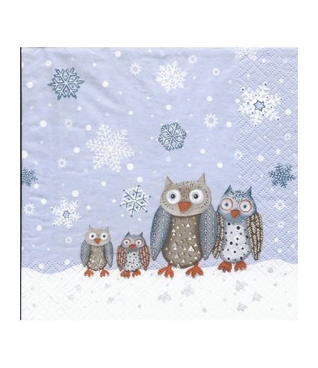 SERVIETTE FAMILLE HIBOUX