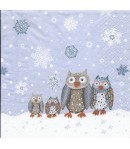 SERVIETTE FAMILLE HIBOUX