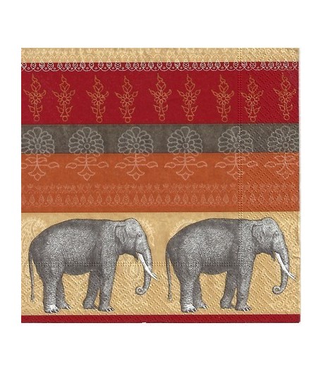 SERVIETTE ELEPHANTS ASIE