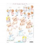 FEUILLE 3D FILLETTES ET CHATONS