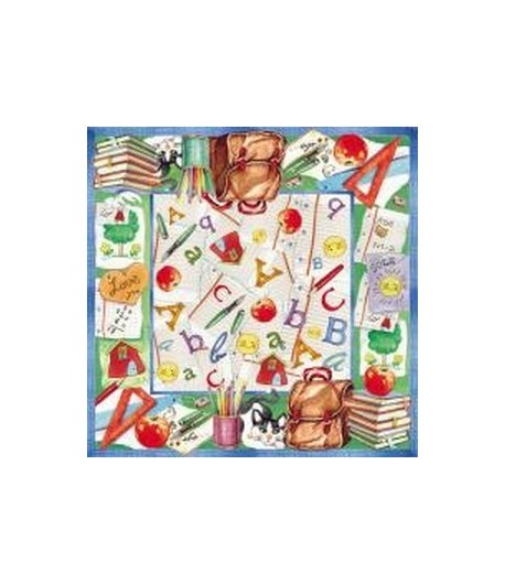 SERVIETTE LE CHAT ET LE CARTABLE