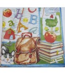 SERVIETTE LE CHAT ET LE CARTABLE