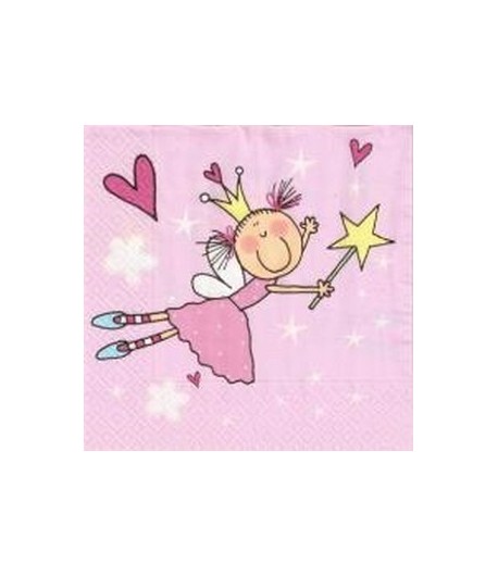 SERVIETTE LA PETITE FEE ROSE