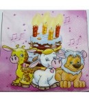 SERVIETTE LE GATEAU D'ANNIVERSAIRE