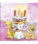 SERVIETTE LE GATEAU D'ANNIVERSAIRE