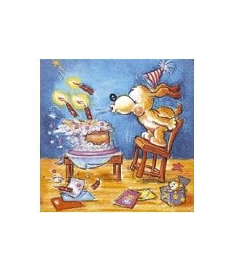 SERVIETTE GATEAU D'ANNIVERSAIRE