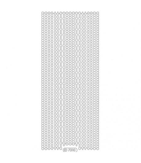 STICKERS LIGNES PAILLETES TRANSPARENT ARGENT