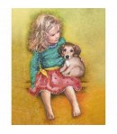 IMAGE 3D FILLETTE ET CHIOT 24X30 GK2430062