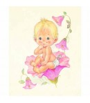 IMAGE 3D BEBE FILLE ET FLEURS 24X30 GK2430076
