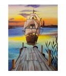 IMAGE 3D BATEAU SOLEIL COUCHANT 24X30 GK2430081