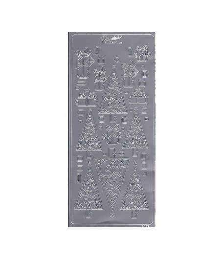 STICKERS SAPINS ARABESQUE ARGENT