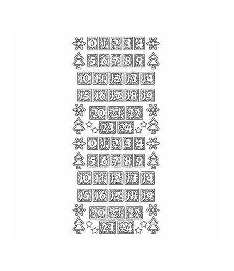 STICKERS CHIFFRES DE L'AVENT OR