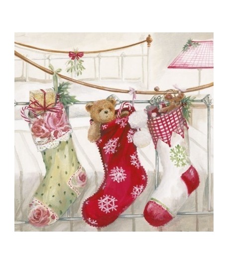 SERVIETTE CHAUSSETTES DE NOEL