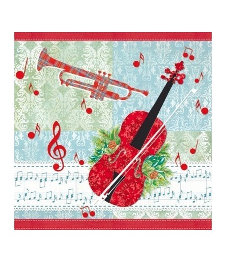 SERVIETTE MUSIQUE DE NOEL