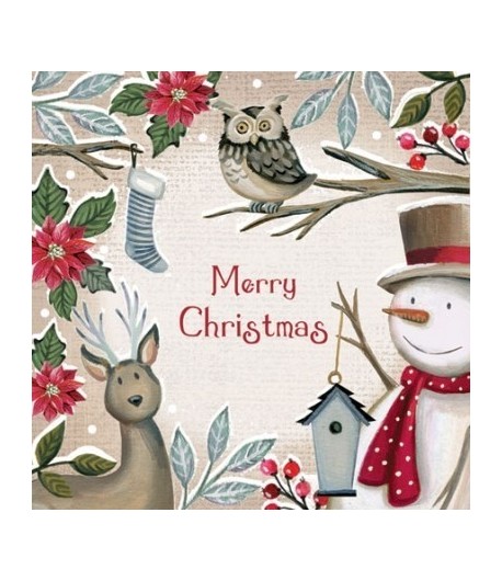 SERVIETTE COCKTAIL MERRY CHRISTMAS