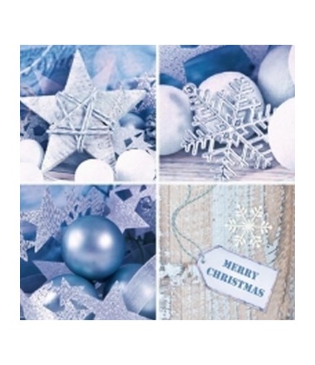 SERVIETTE HIVER BLEU