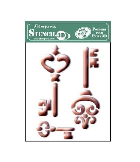 POCHOIR 3D CLES 14.5 X 19.7 CM