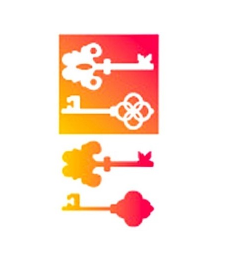 POCHOIR DOUBLE CLE 10 X 10 CM