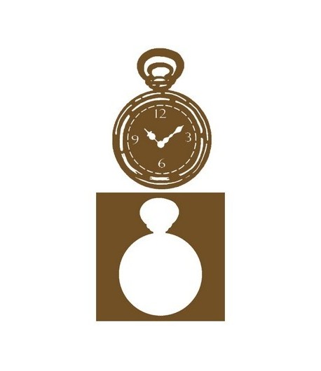 POCHOIR DOUBLE HORLOGE 10 X 10 CM
