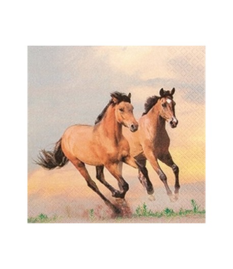 SERVIETTE COUPLE CHEVAUX