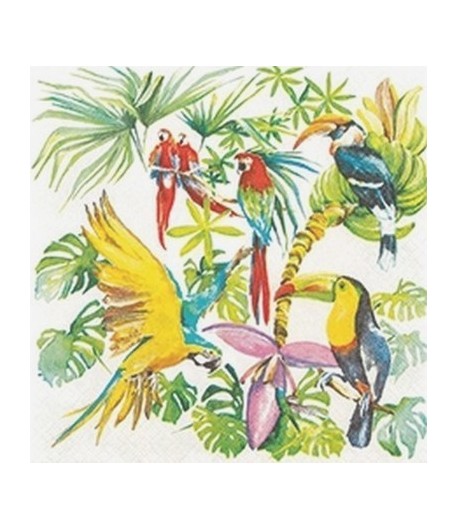 SERVIETTE OISEAUX DE PARADIS
