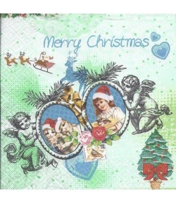 SERVIETTE ANGES MERRY CHRISTMAS