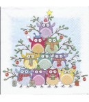 SERVIETTE ARBRE A CHOUETTES