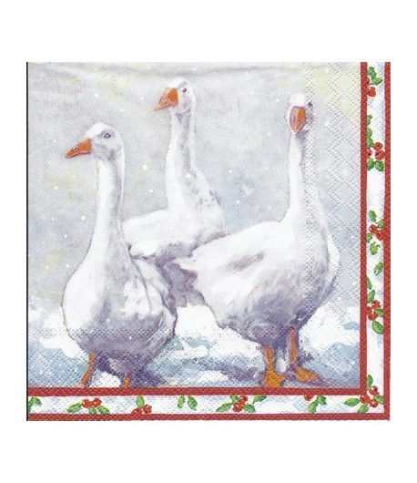 SERVIETTE LES OIES DE NOEL