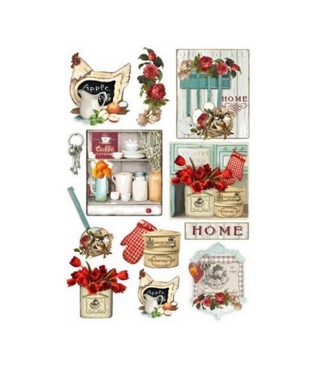 PAPIER DE RIZ COUNTRY KITCHEN 35X50 256