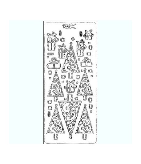 STICKERS ARBRE NOEL ARGENT