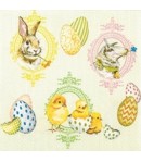 SERVIETTE OEUFS ET POUSSINS PAQUES