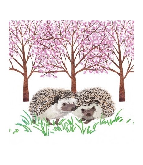 SERVIETTE LES HERISSONS SOUS LES ARBRES