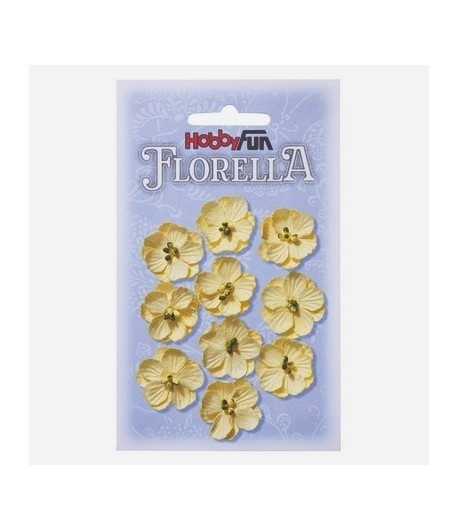 FLEURS JAUNE PALE X 10