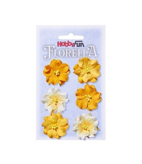 FLEURS TONS JAUNES X 6