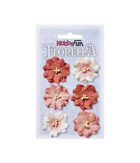 FLEURS TONS ORANGERS X 6