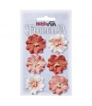 FLEURS TONS ORANGERS X 6